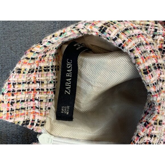 Zara Size Small Tweed Jumpsuit/romper/ Chic Dress Pink Lined - Picture 6 of 10